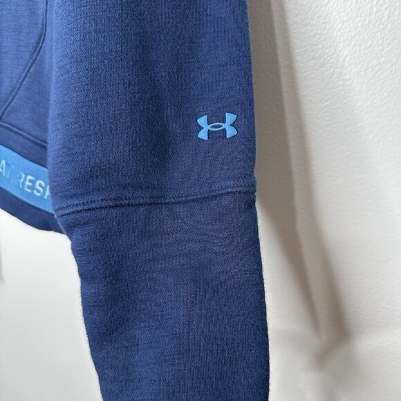 Under Armour Project Rock Sweatshirt Size L Blue Crew Neck Charge Cotton - Picture 4 of 8